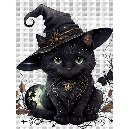 Magic Black Cat - 11CT Stamped Cross Stitch 50*65CM