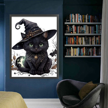 Magic Black Cat - 11CT Stamped Cross Stitch 50*65CM