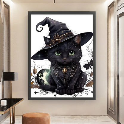 Magic Black Cat - 11CT Stamped Cross Stitch 50*65CM