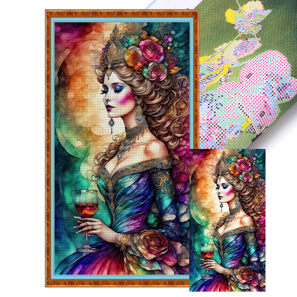 Lady - 11CT Stamped Cross Stitch 50*90CM