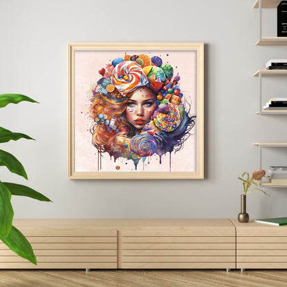 Candy Girl - 11CT Stamped Cross Stitch 60*60CM