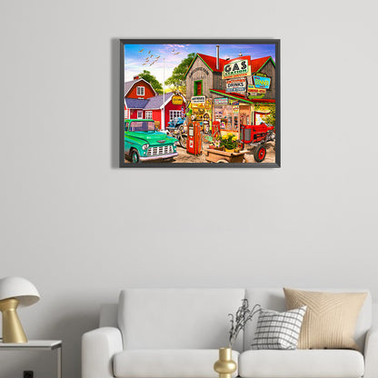 Houses Street - Full Square Drill Diamond Painting 50*40CM