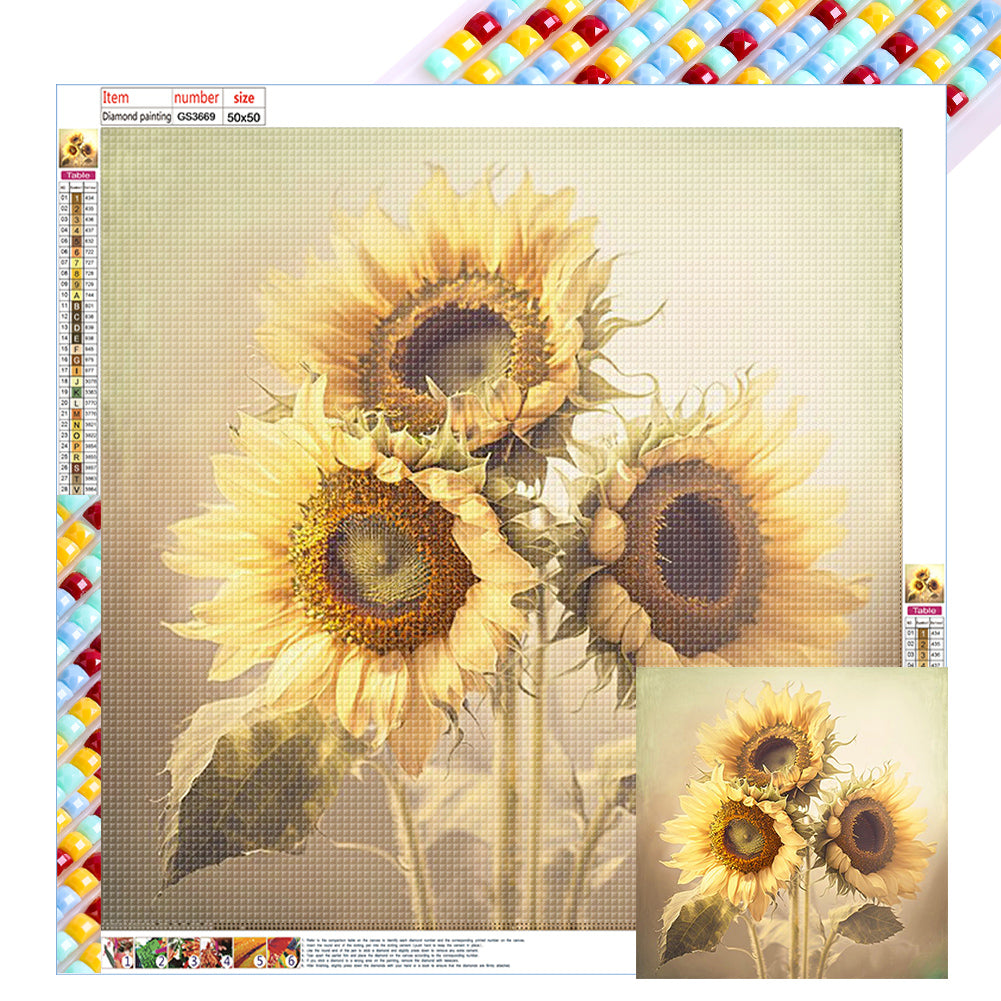 Sunflower - Full Square Drill Diamond Painting 50*50CM