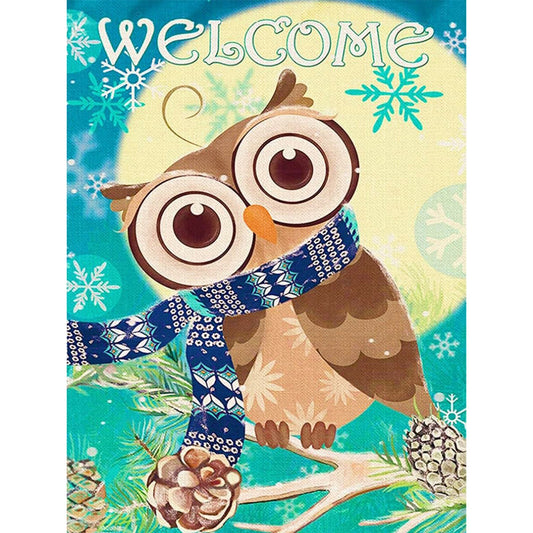 Owl - Full Round Drill Diamond Painting 30*40CM