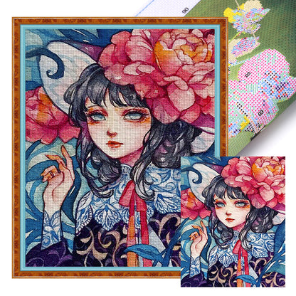 Flower Girl - 11CT Stamped Cross Stitch 40*50CM