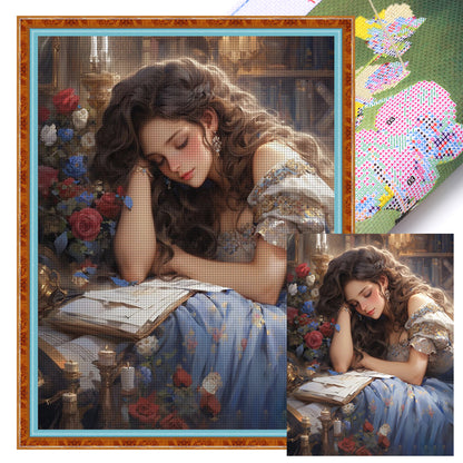 Classical Girl - 11CT Stamped Cross Stitch 50*65CM