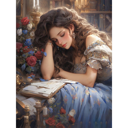 Classical Girl - 11CT Stamped Cross Stitch 50*65CM