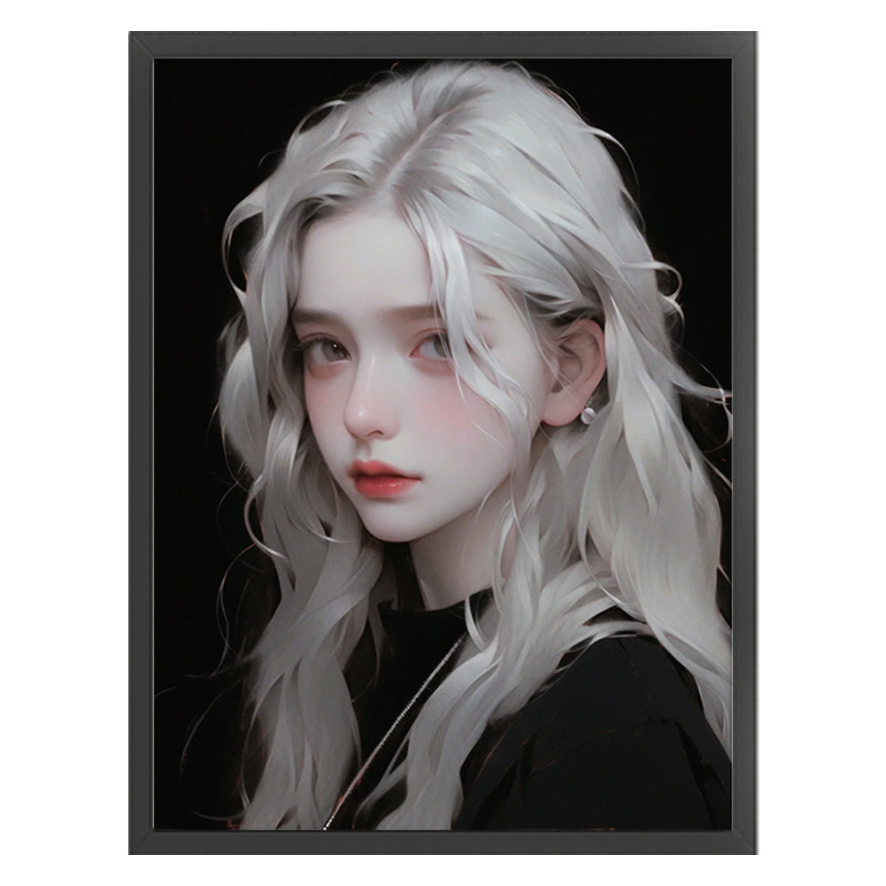 White Hair Girl - 11CT Stamped Cross Stitch 50*65CM