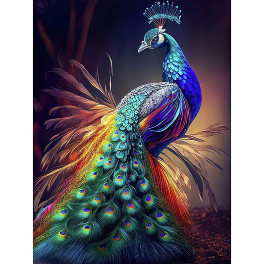 Brilliant Peacock - Full Round Drill Diamond Painting 30*40CM