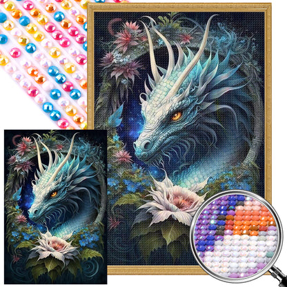 Flower Dragon - Full Round AB Drill Diamond Painting 40*60CM