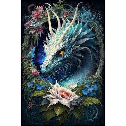 Flower Dragon - Full Round AB Drill Diamond Painting 40*60CM