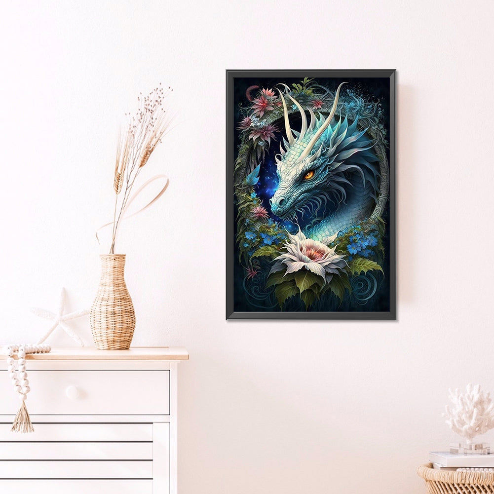 Flower Dragon - Full Round AB Drill Diamond Painting 40*60CM