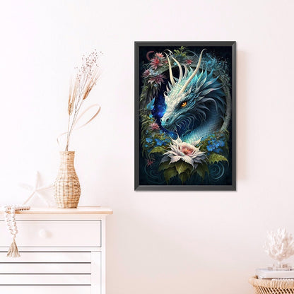 Flower Dragon - Full Round AB Drill Diamond Painting 40*60CM