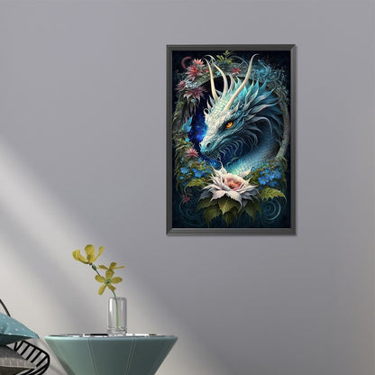 Flower Dragon - Full Round AB Drill Diamond Painting 40*60CM