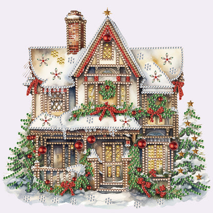 Christmas Snow House - Special Shaped Drill Diamond Painting 30*30CM