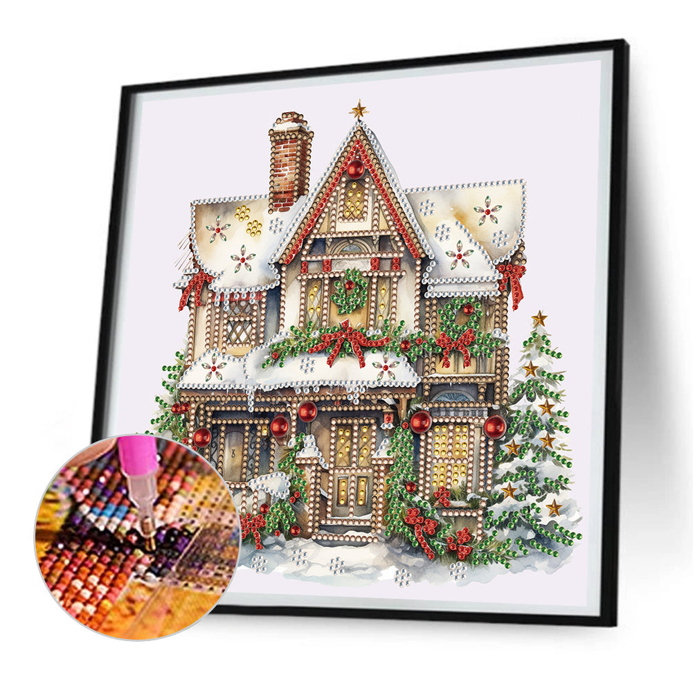 Christmas Snow House - Special Shaped Drill Diamond Painting 30*30CM