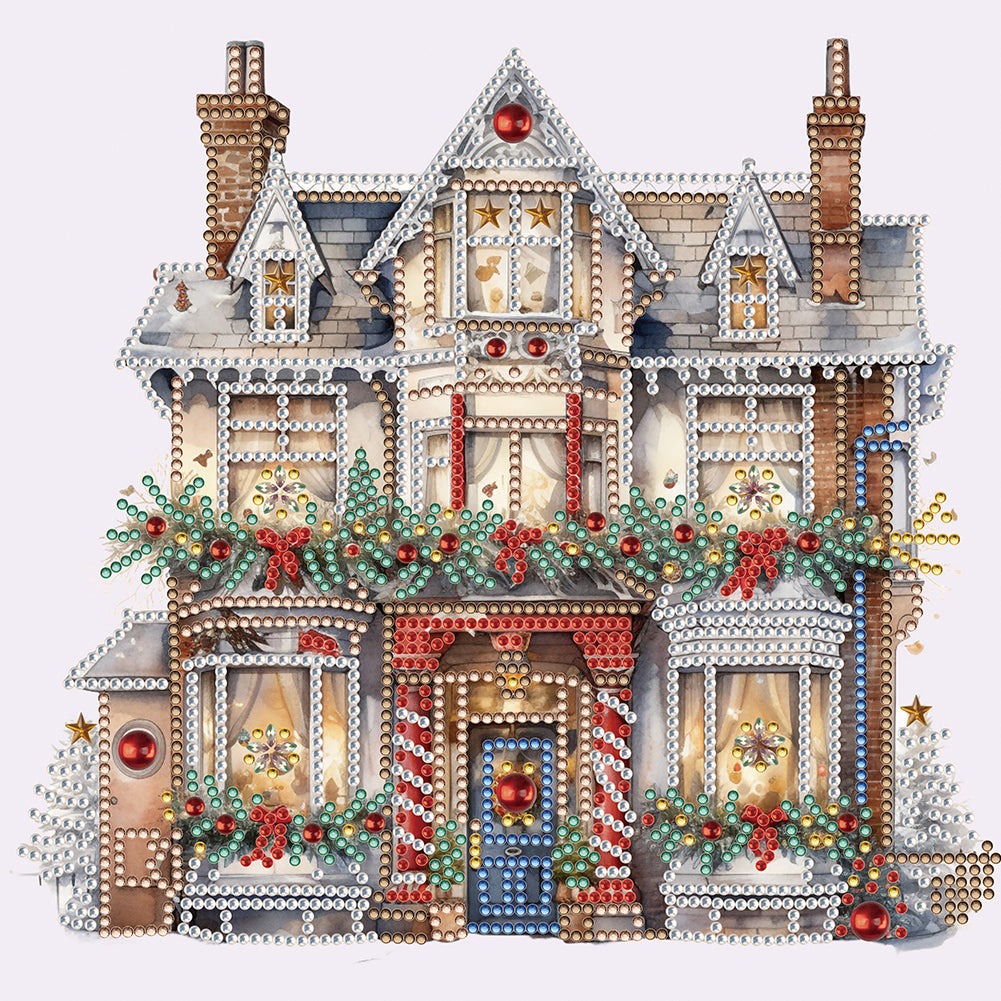 Christmas Snow House - Special Shaped Drill Diamond Painting 30*30CM