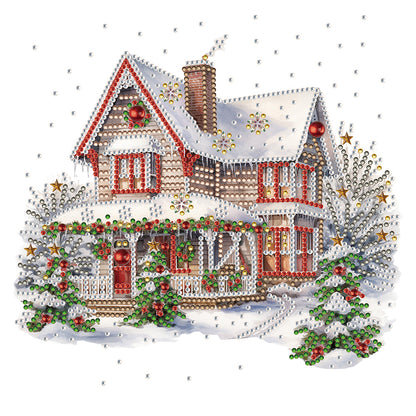 Christmas Snow House - Special Shaped Drill Diamond Painting 30*30CM