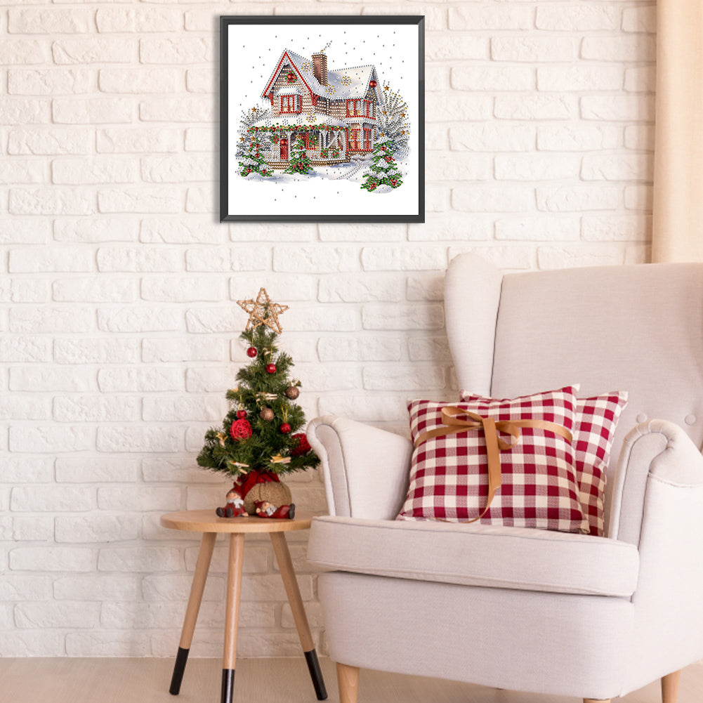 Christmas Snow House - Special Shaped Drill Diamond Painting 30*30CM