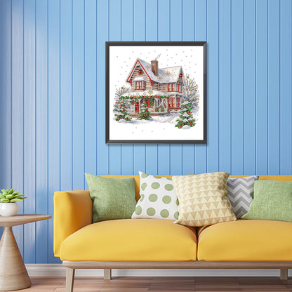 Christmas Snow House - Special Shaped Drill Diamond Painting 30*30CM