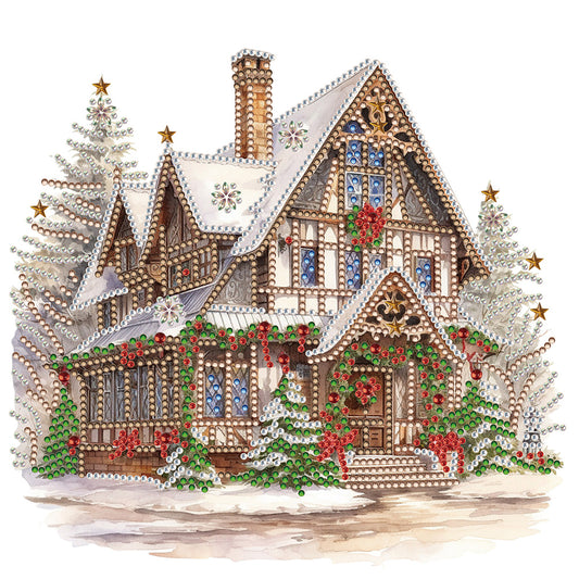 Christmas Snow House - Special Shaped Drill Diamond Painting 30*30CM