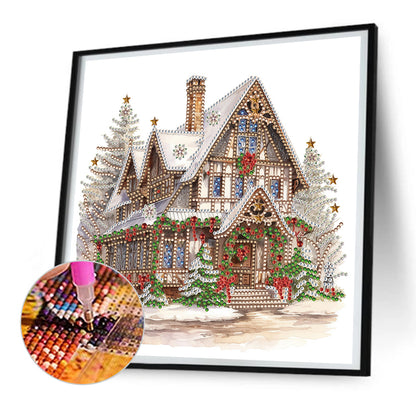 Christmas Snow House - Special Shaped Drill Diamond Painting 30*30CM