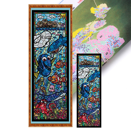 Glass Painting-Finding Nemo - 11CT Stamped Cross Stitch 30*90CM