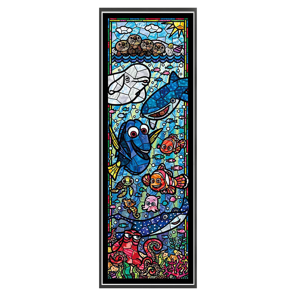 Glass Painting-Finding Nemo - 11CT Stamped Cross Stitch 30*90CM