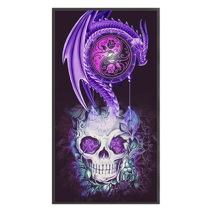 Skeleton And Dragon - 11CT Stamped Cross Stitch 40*70CM