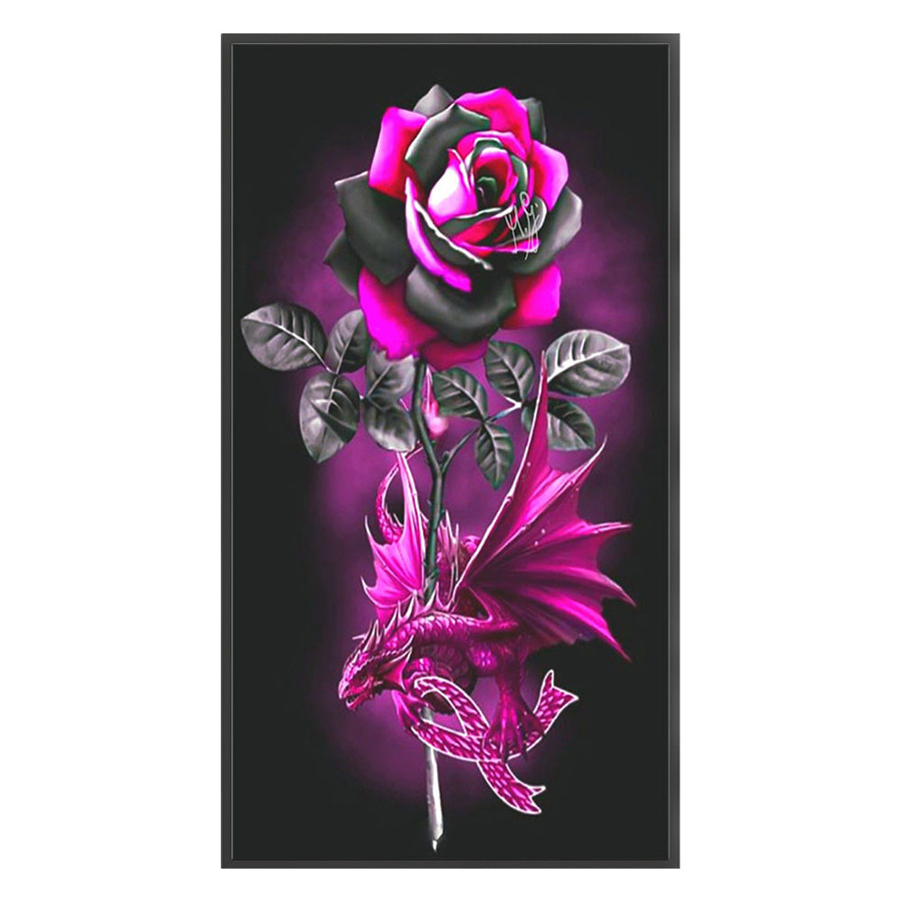 Dragon And Rose - 11CT Stamped Cross Stitch 40*70CM