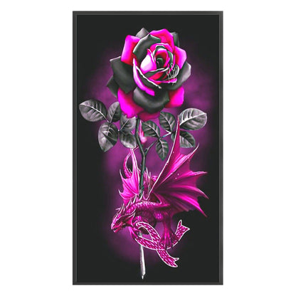 Dragon And Rose - 11CT Stamped Cross Stitch 40*70CM