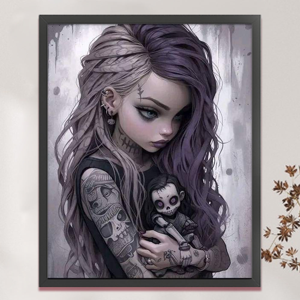 Dark Girl - 11CT Stamped Cross Stitch 50*62CM