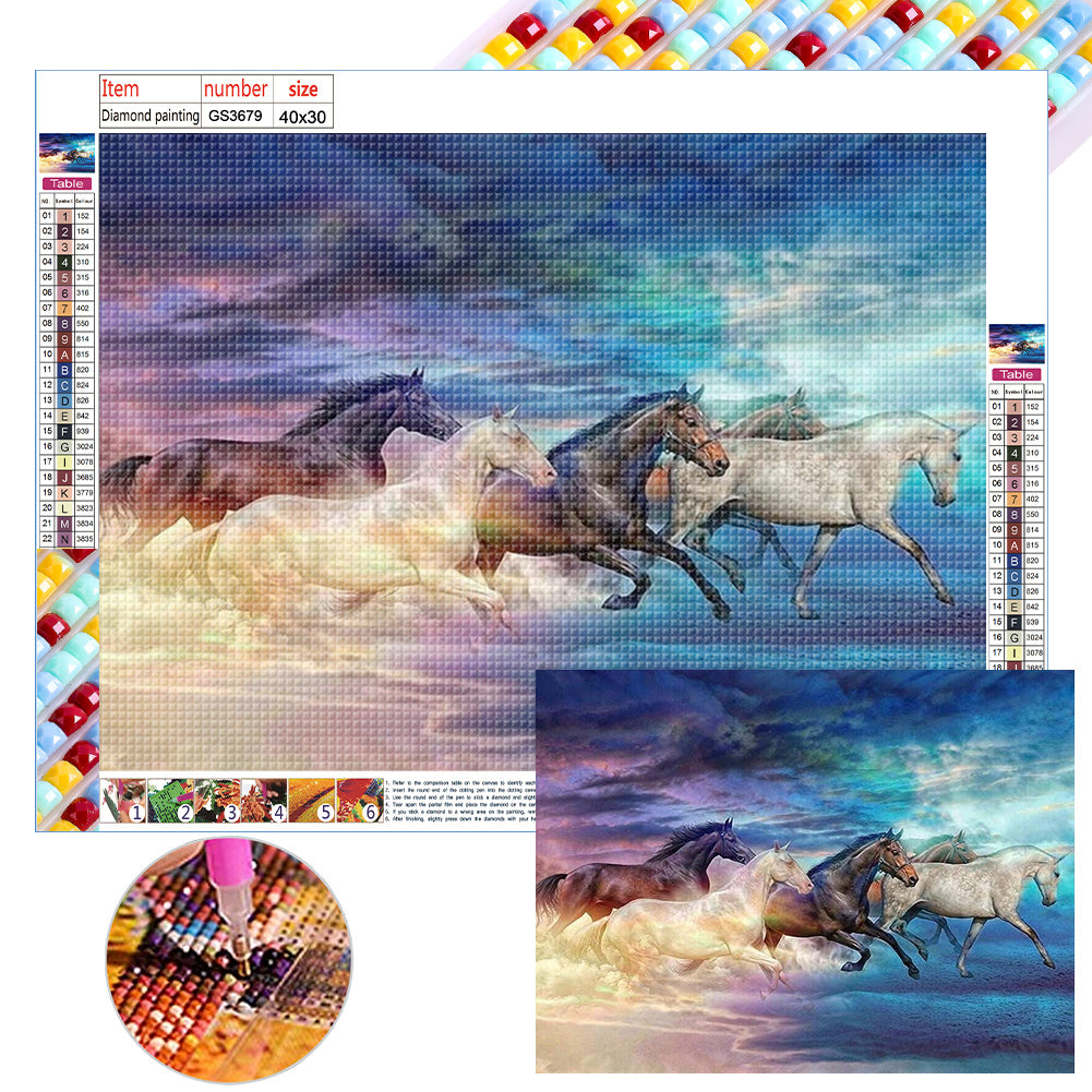 Horse Picture - Full Square Drill Diamond Painting 40*30CM