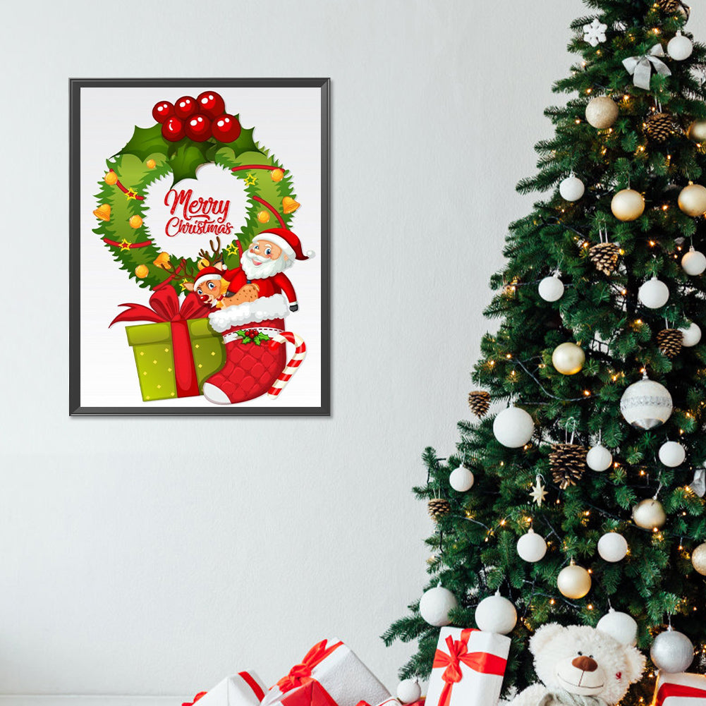 Christmas Stocking Garland - Full Round Drill Diamond Painting 30*40CM