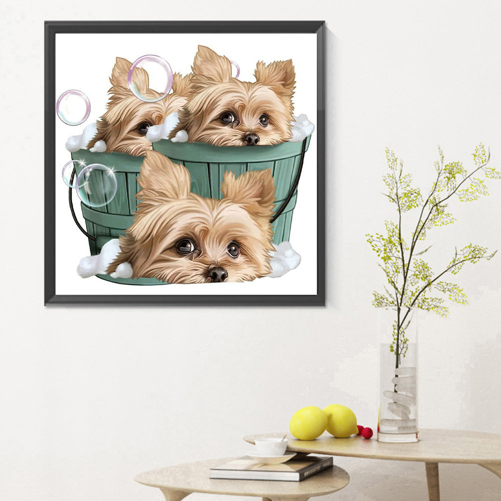 Cute Puppy - Full Round Drill Diamond Painting 30*30CM