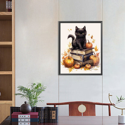 Halloween Cat - Full Round Drill Diamond Painting 40*50CM