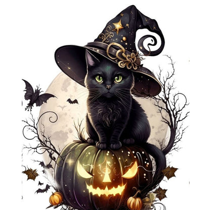 Halloween Cat - Full Round Drill Diamond Painting 40*50CM