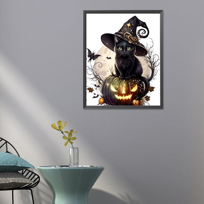 Halloween Cat - Full Round Drill Diamond Painting 40*50CM