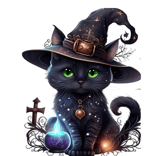 Halloween Cat - Full Round Drill Diamond Painting 40*50CM