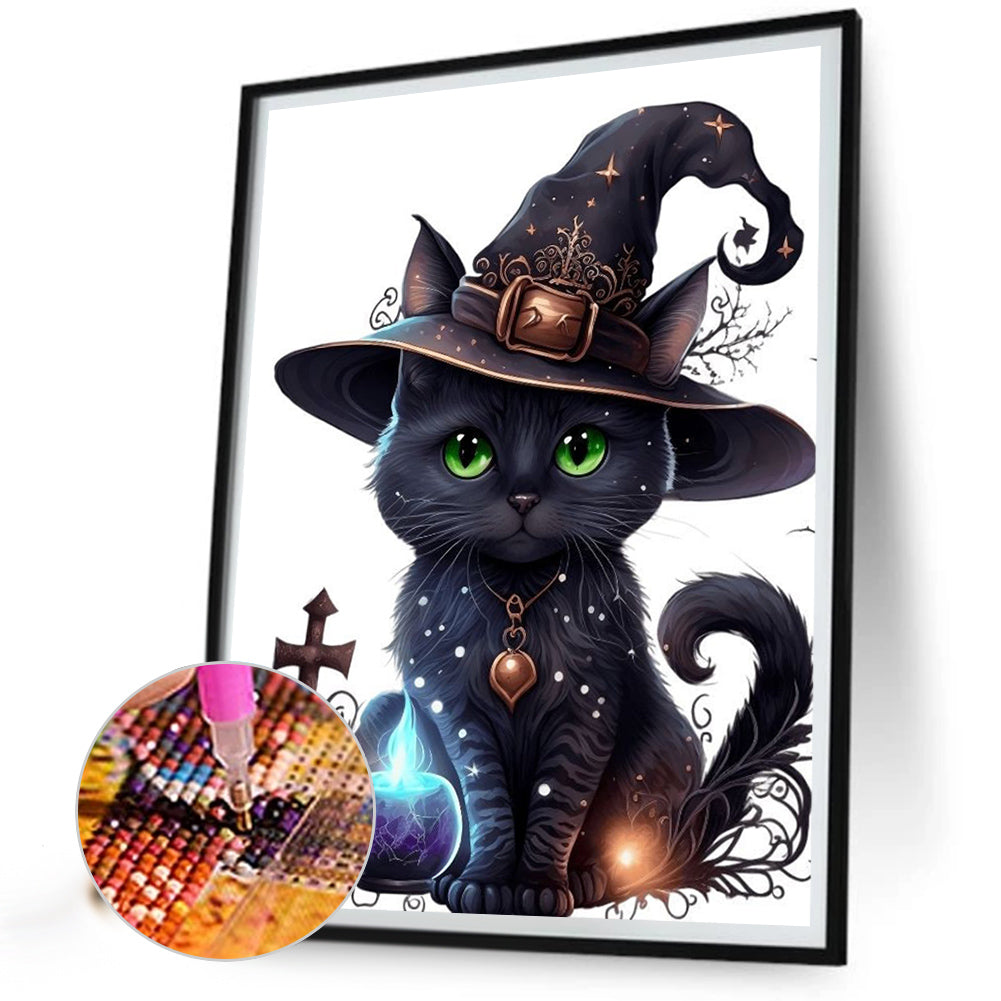 Halloween Cat - Full Round Drill Diamond Painting 40*50CM