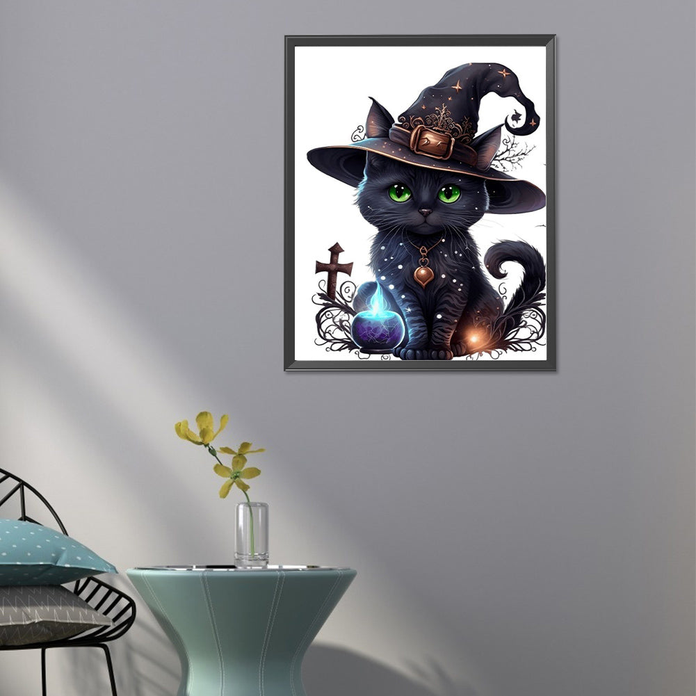 Halloween Cat - Full Round Drill Diamond Painting 40*50CM