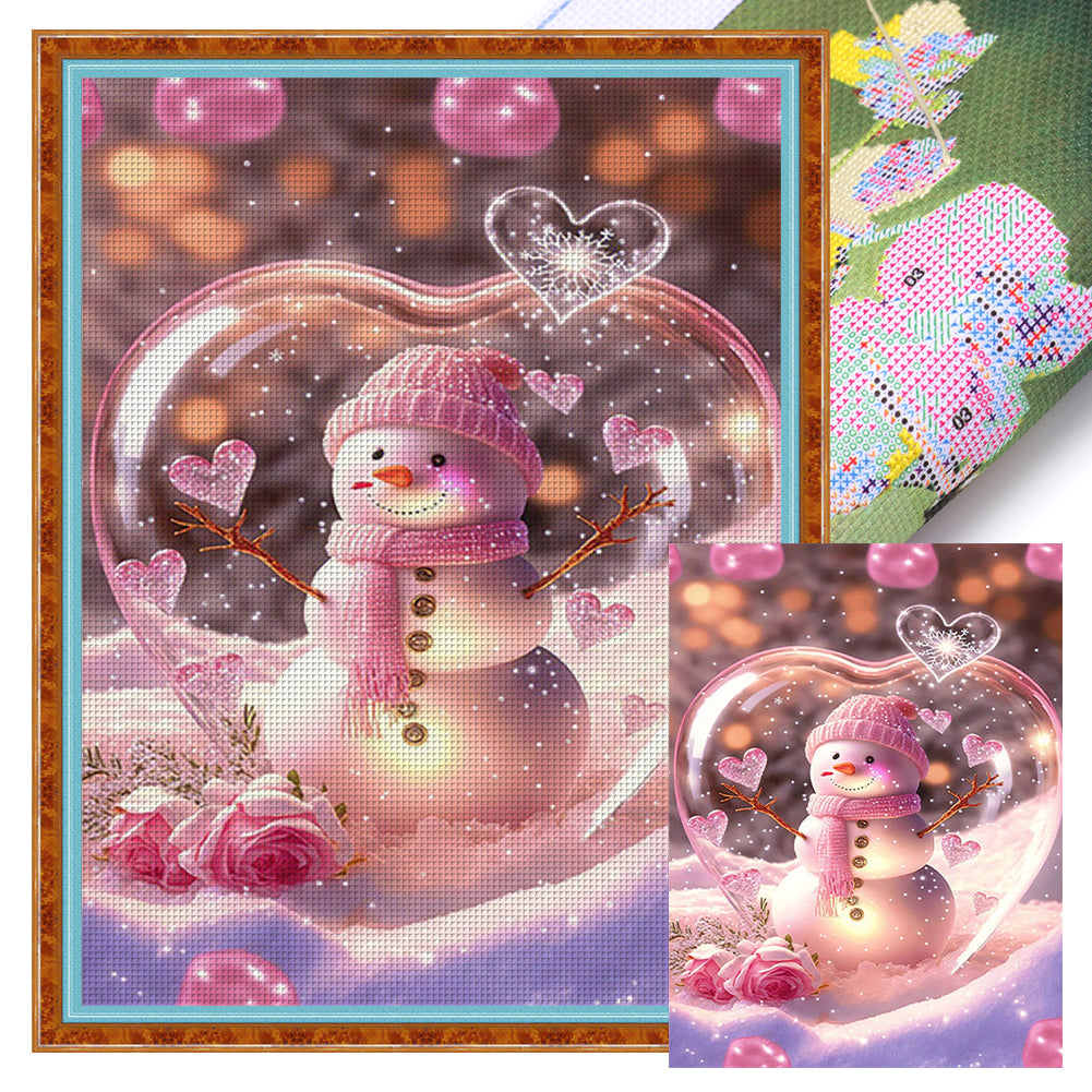 Snowman Glass Ball - 11CT Stamped Cross Stitch 40*55CM