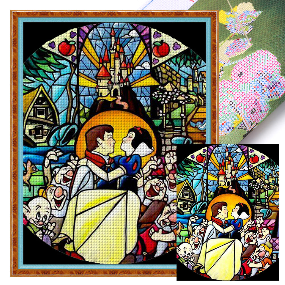 Glass Painting-Snow White - 11CT Stamped Cross Stitch 50*65CM