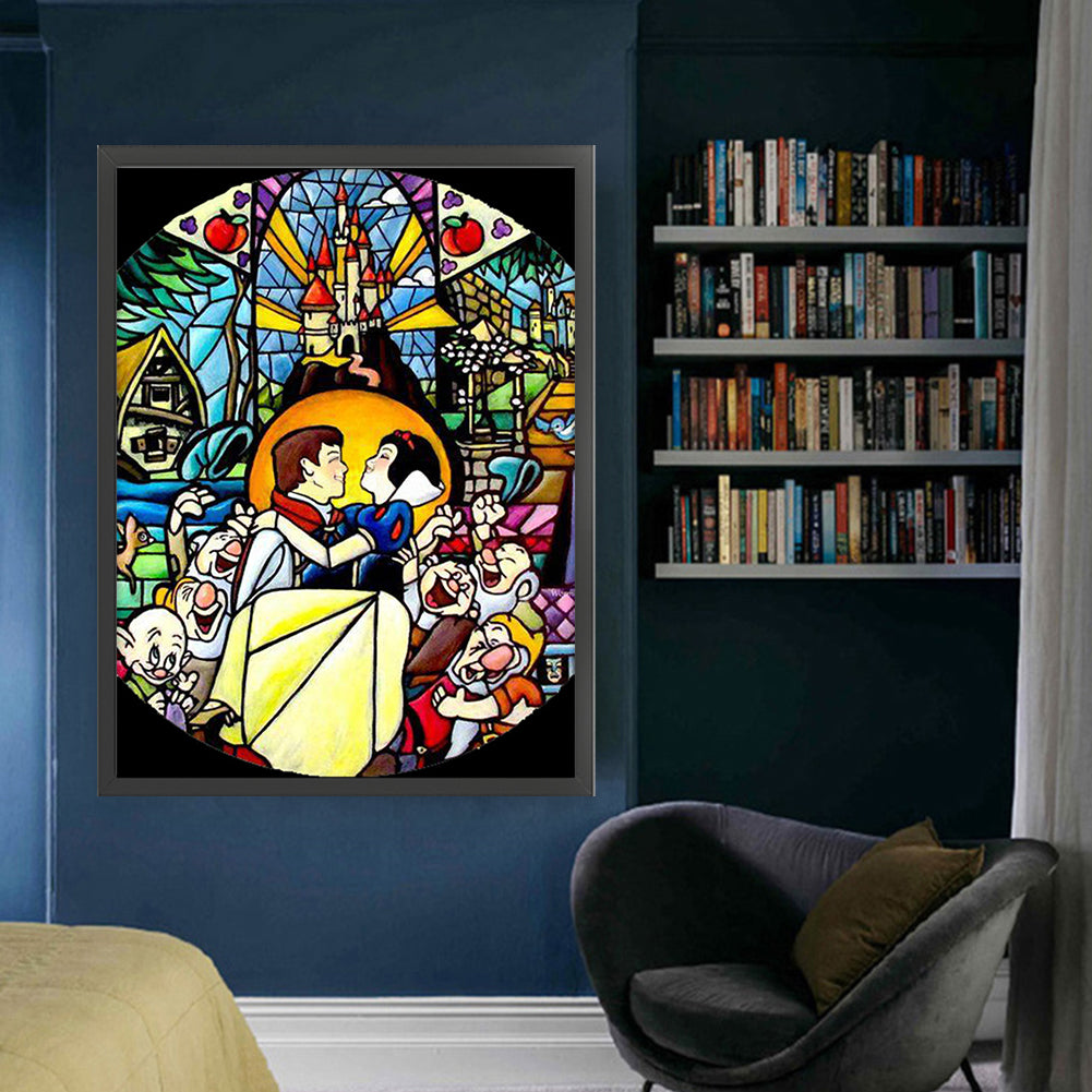 Glass Painting-Snow White - 11CT Stamped Cross Stitch 50*65CM