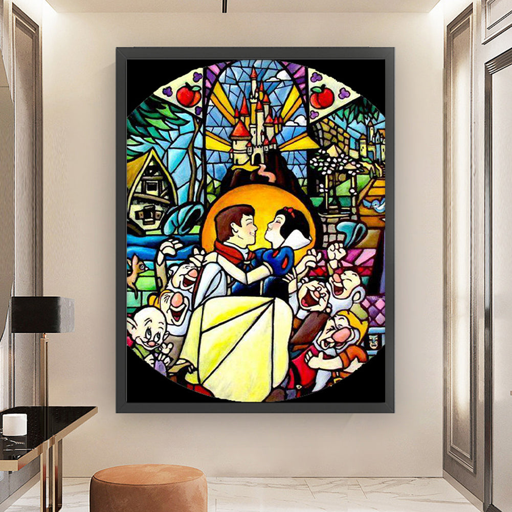 Glass Painting-Snow White - 11CT Stamped Cross Stitch 50*65CM