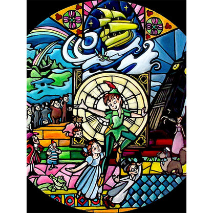 Glass Painting-Peter Pan - 11CT Stamped Cross Stitch 50*65CM