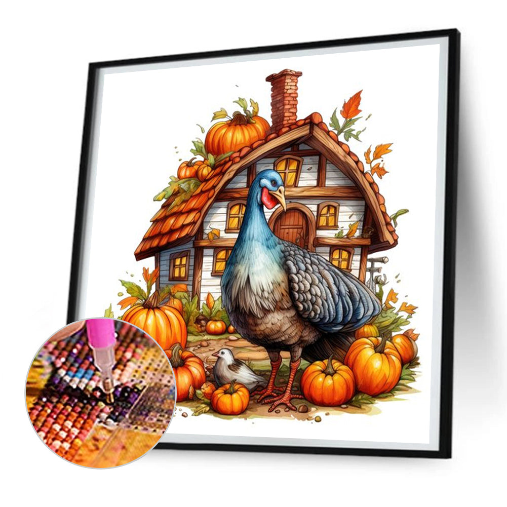 Thanksgiving Turkey - Full Round Drill Diamond Painting 30*30CM