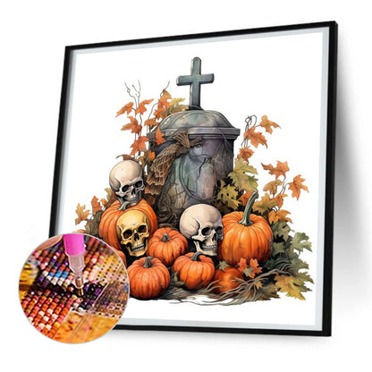 Grave Cross - Full Round Drill Diamond Painting 30*30CM