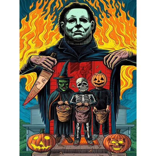 Funny Halloween - Full Round Drill Diamond Painting 30*40CM