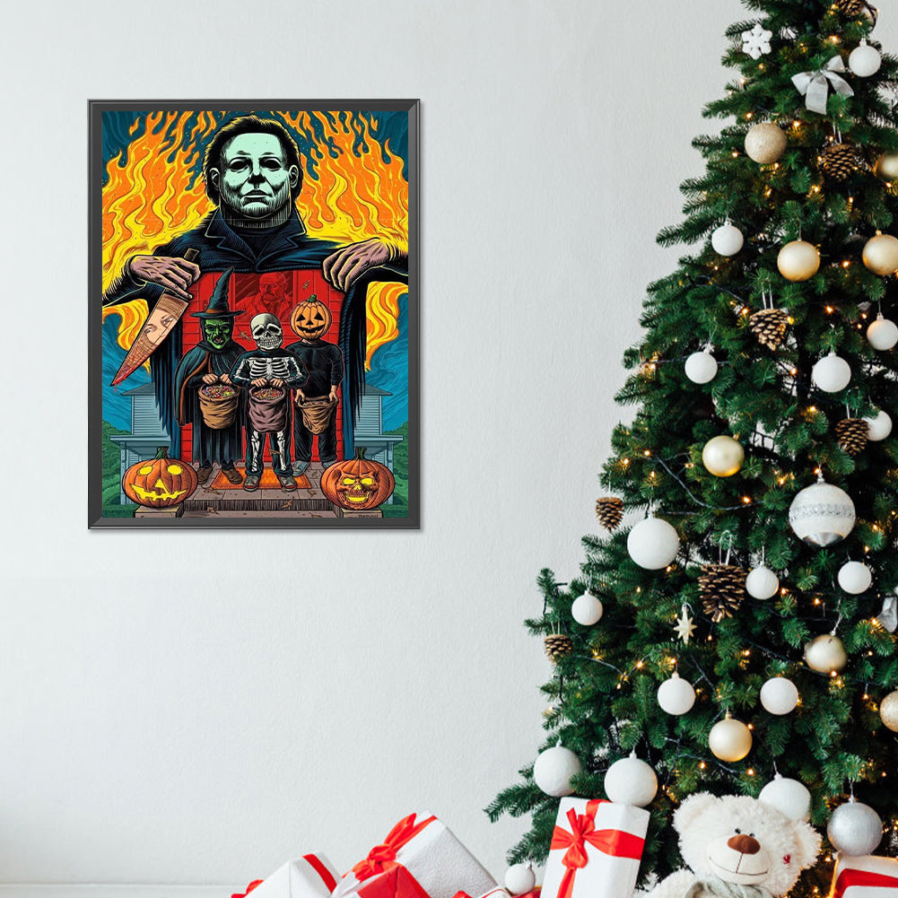 Funny Halloween - Full Round Drill Diamond Painting 30*40CM
